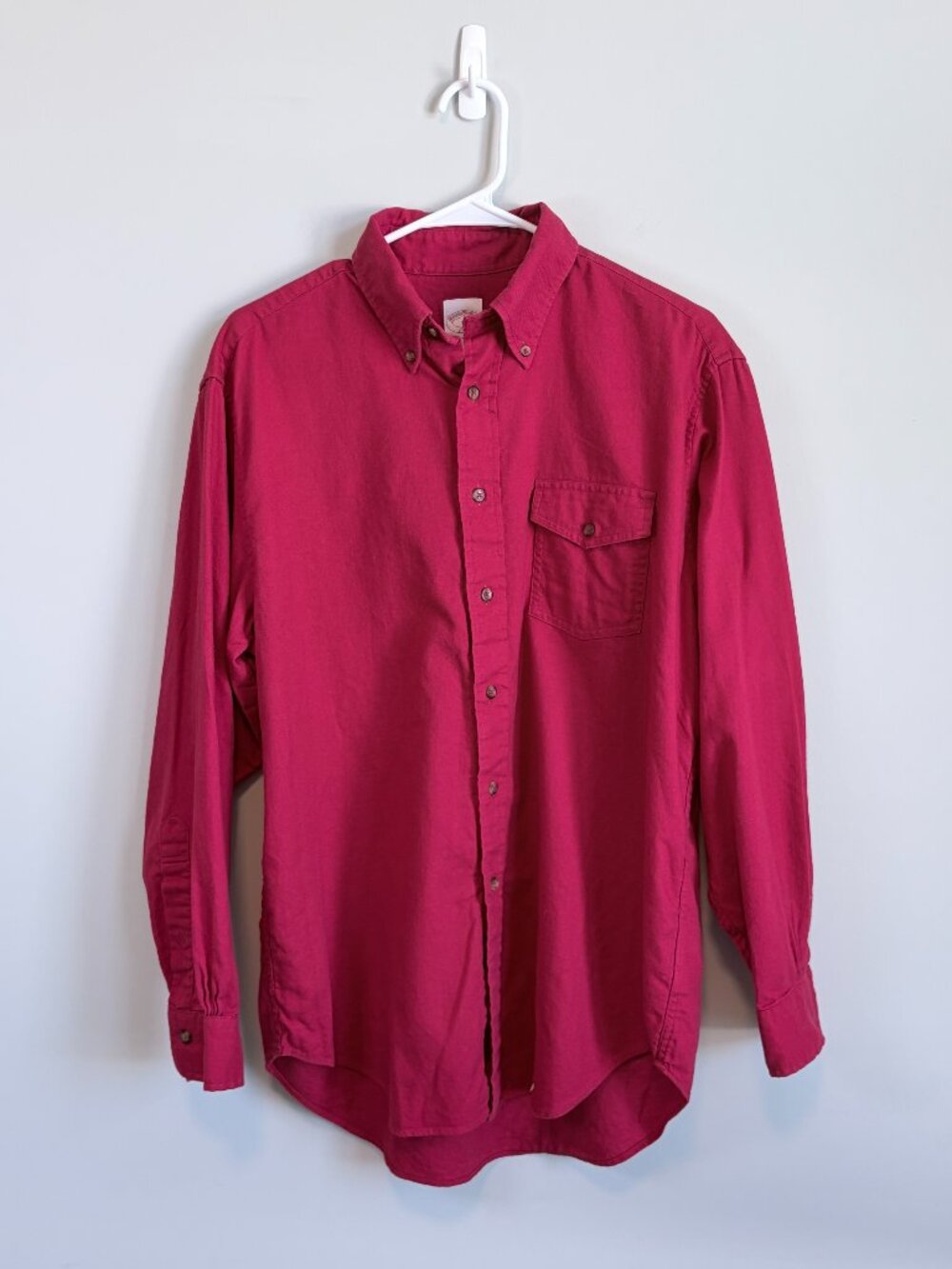 Vintage Brooks Brothers Original Polo Shirt Brushed Cotton Red Men's Size M